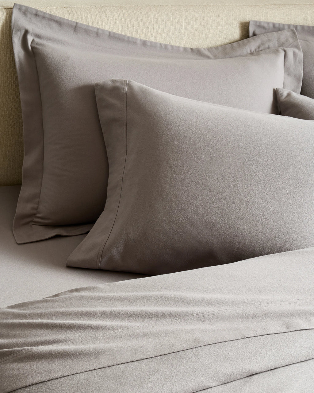 Luxury Organic Flannel Sham Set - Standard / Grey