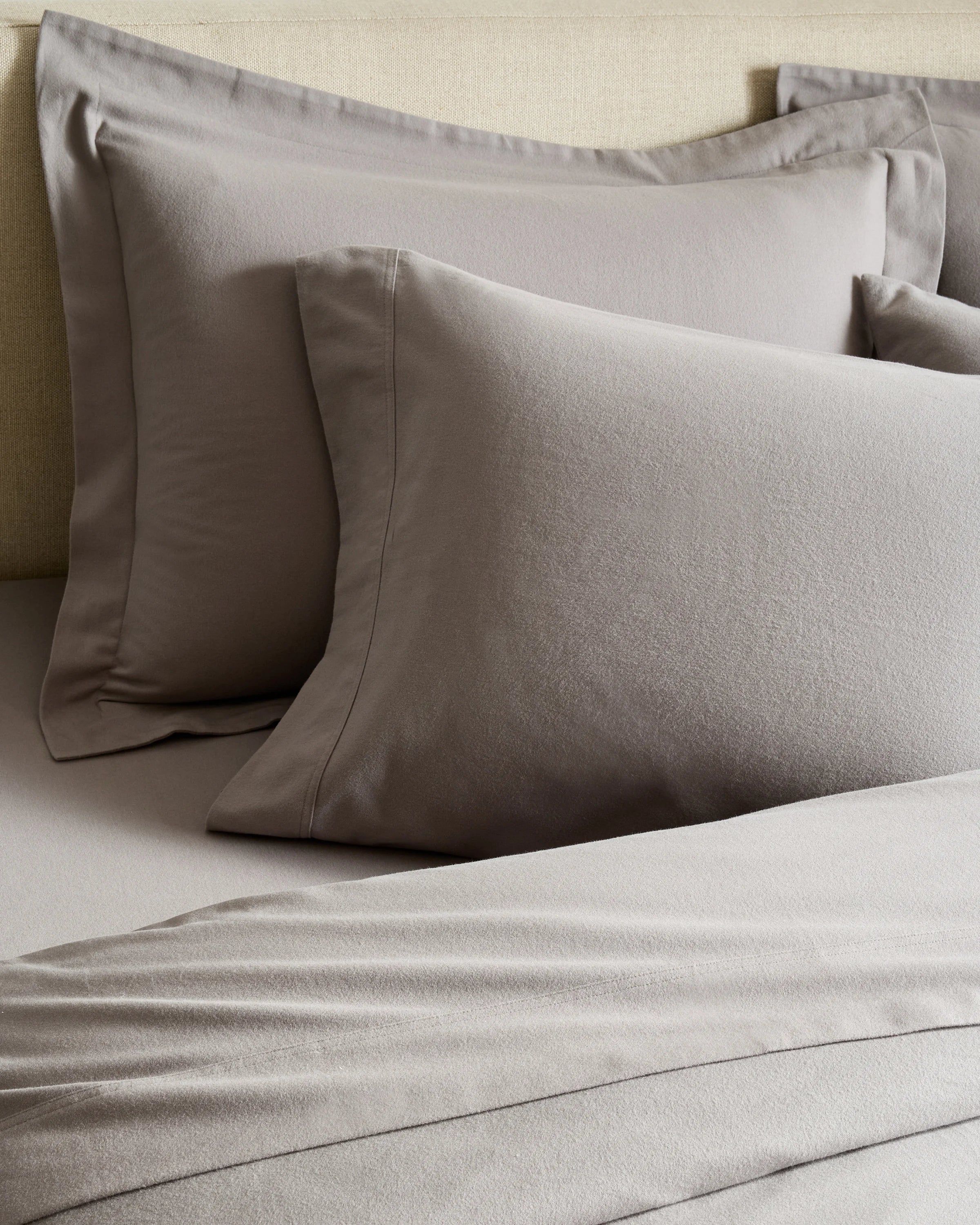 Luxury Organic Flannel Sham Set - Standard / Grey Secondary image