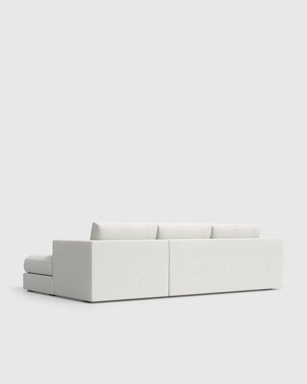 Sierra Curved Arm Chaise Sectional in Performance Boucle - Right Arm / Linen