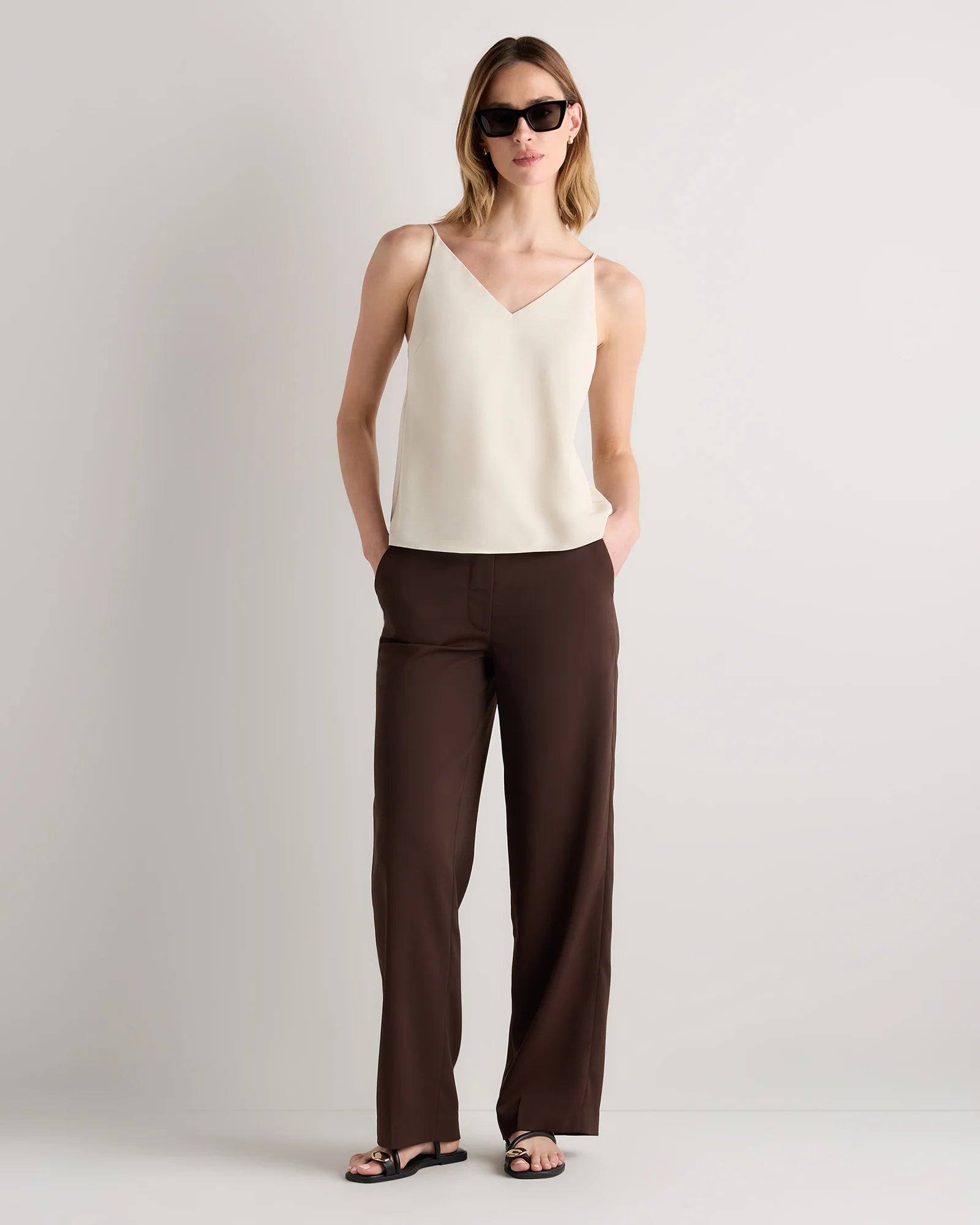 Matte V-Neck Cami - XS / Porcelain Ivory Secondary image