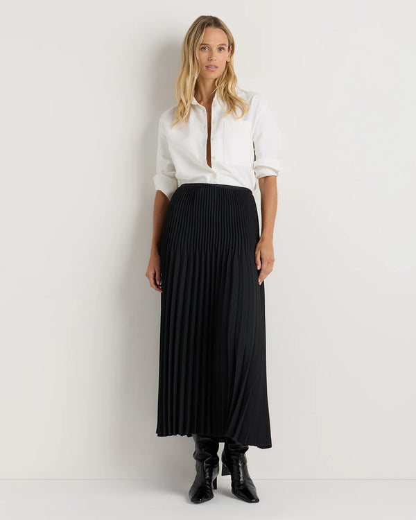 Pleated Matte Midi Skirt - XS / Coffee Bean Brown