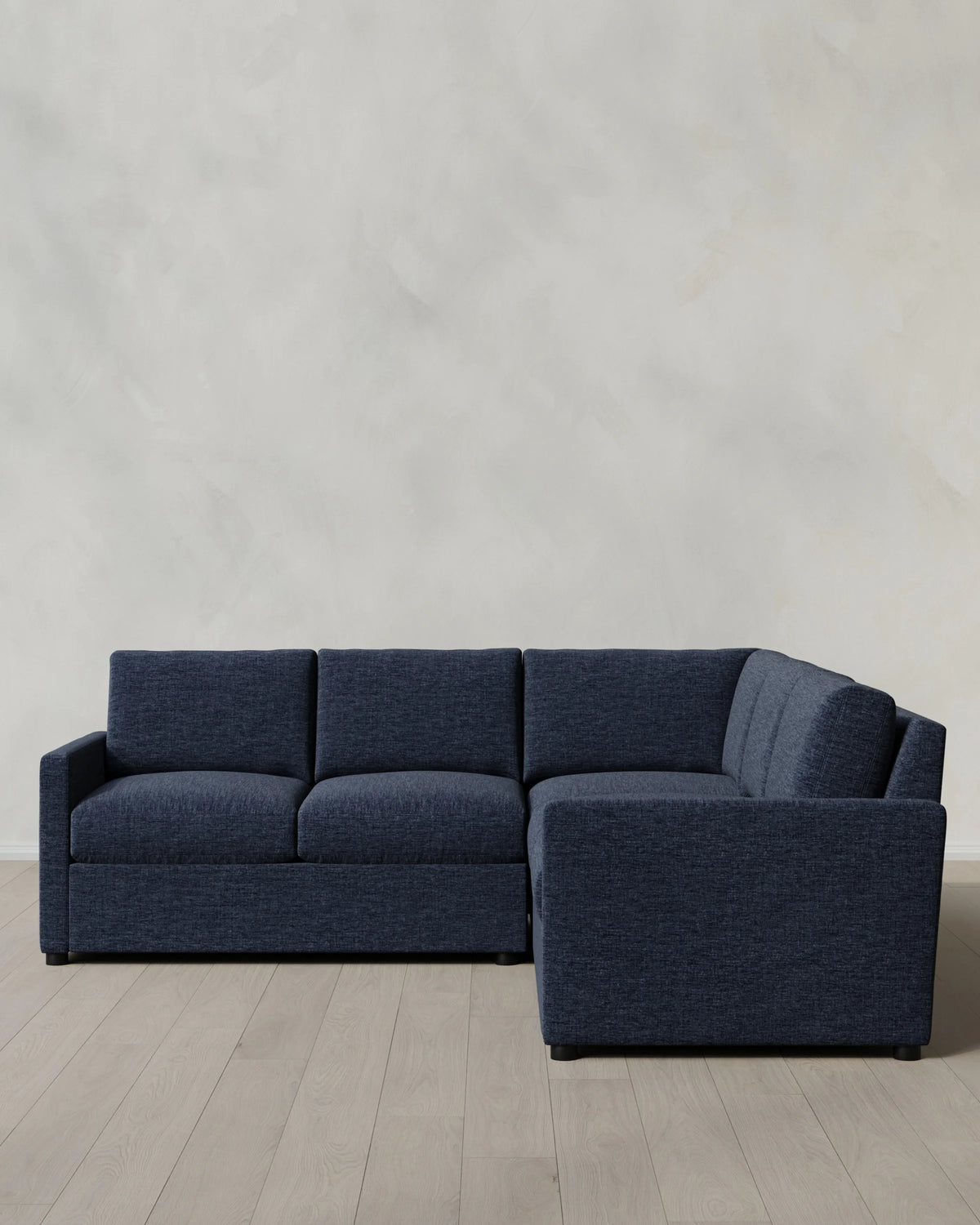 Brennan L Sectional in Performance Chenille Linen Blend - 99x99 / Snow