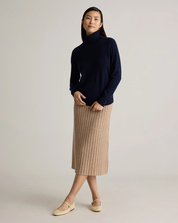 Mongolian Cashmere Turtleneck Sweater - XS / Heather Grey