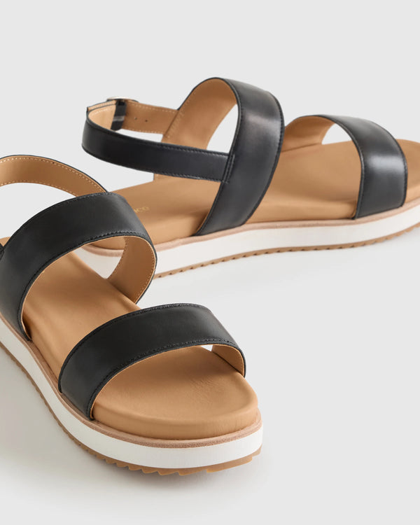 Italian Leather Platform Sandal - 5 / Bone