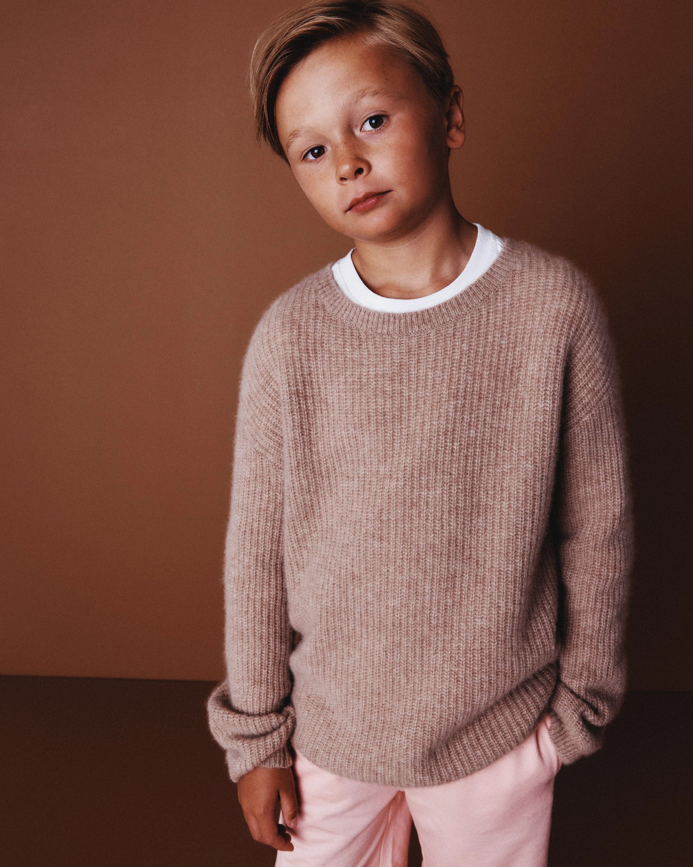 Washable Cashmere Fisherman Tunic Sweater - 6 / Oatmeal Secondary image