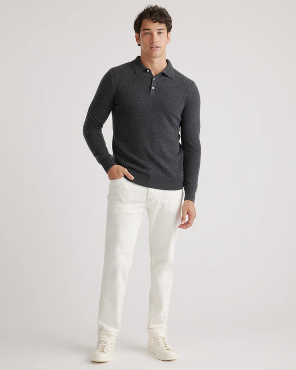 Mongolian Cashmere Polo Sweater - S / True Navy