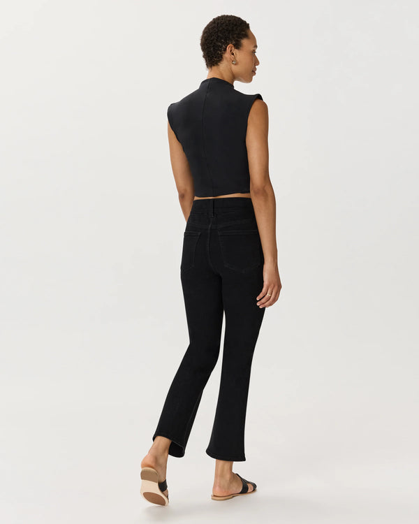 Nina Stretch Pull-On Kick Flare Jeans - XS / Raven Black