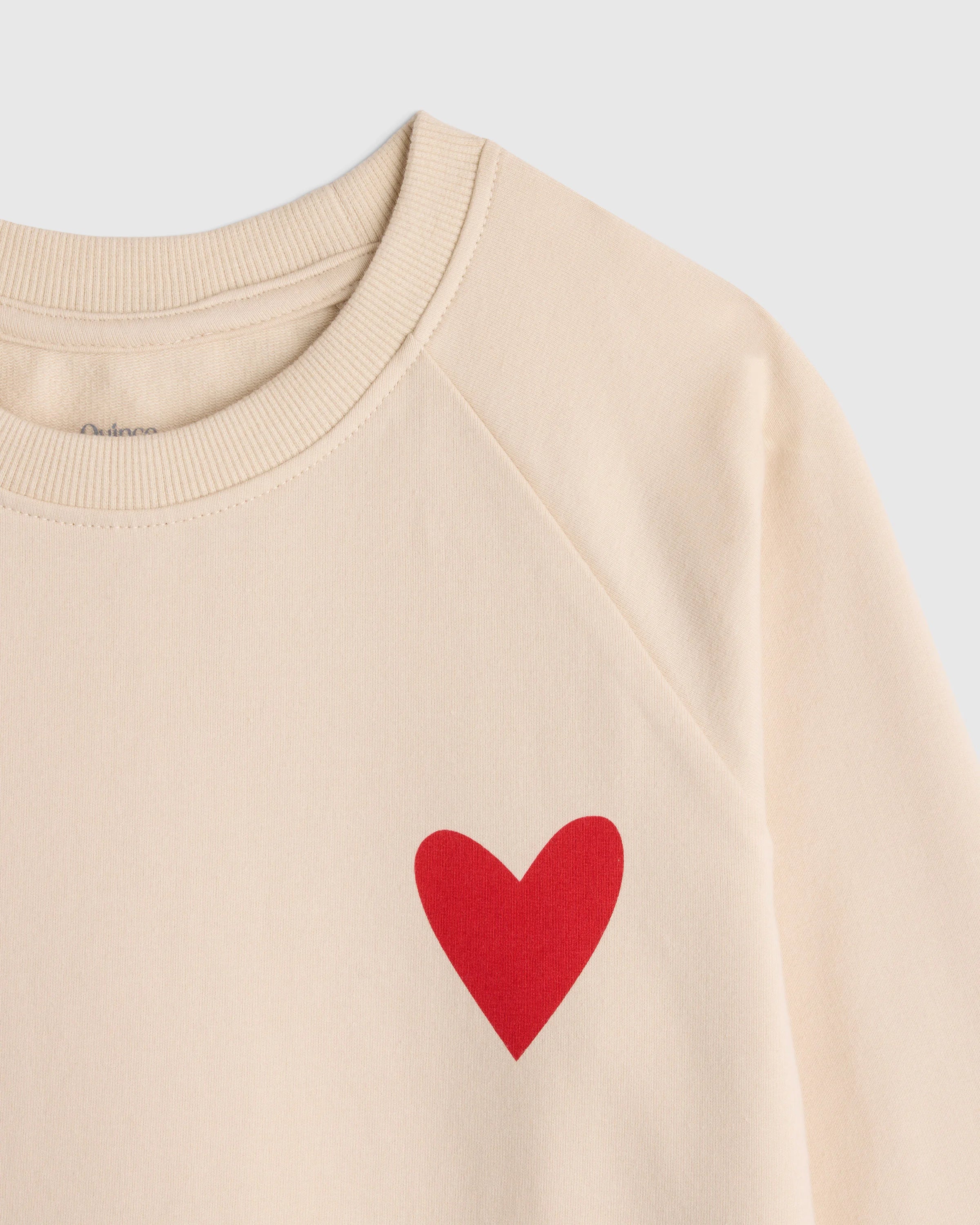 Organic Cotton French Terry Crew Neck Sweatshirt - 2T / Heart Graphic Secondary image