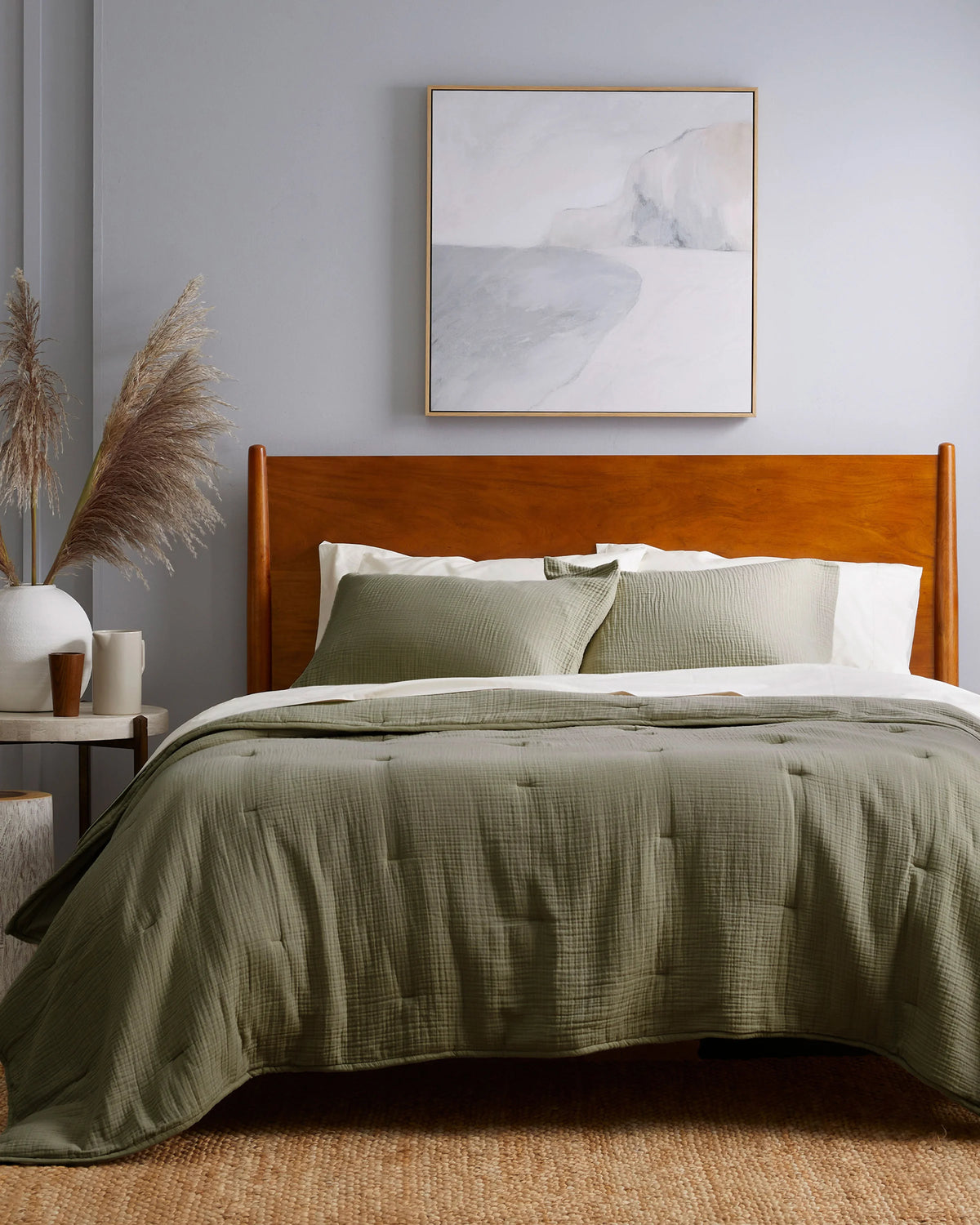 Organic Cotton Gauze Dream Quilt - Twin / Dried Sage