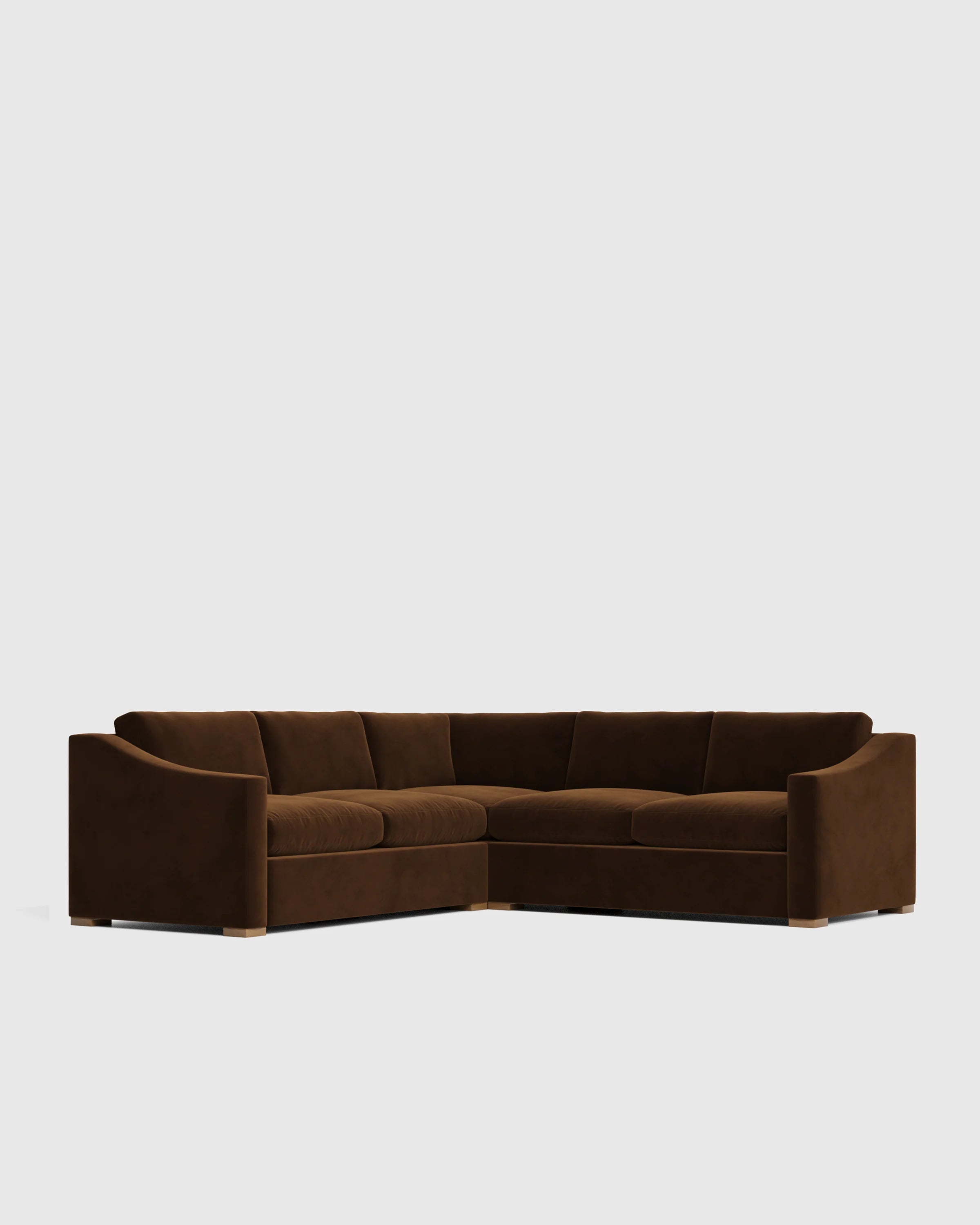 Hollis Slope Arm L Sectional in Performance Velvet - 110x110 / Gunmetal Secondary image