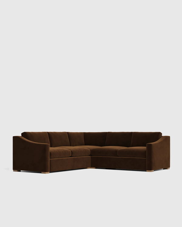 Hollis Slope Arm L Sectional in Performance Velvet - 110x110 / Gunmetal