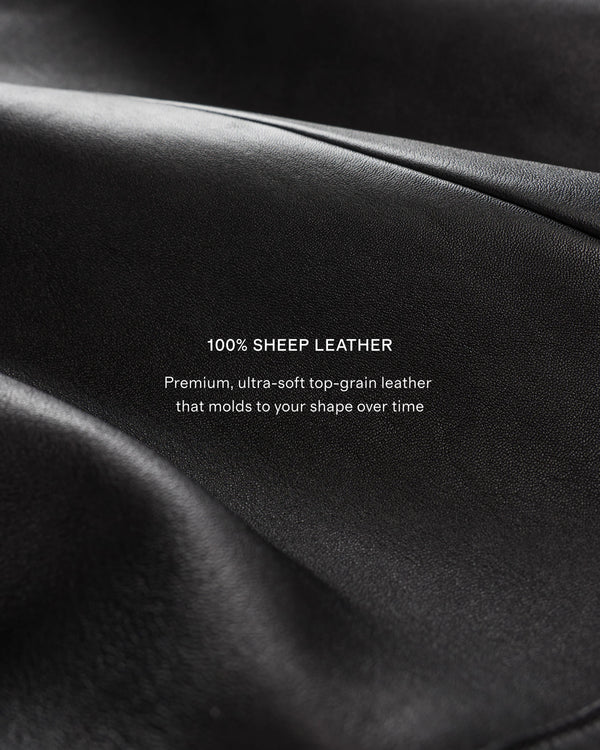 100% Leather Café Racer Jacket - S / Rich Brown