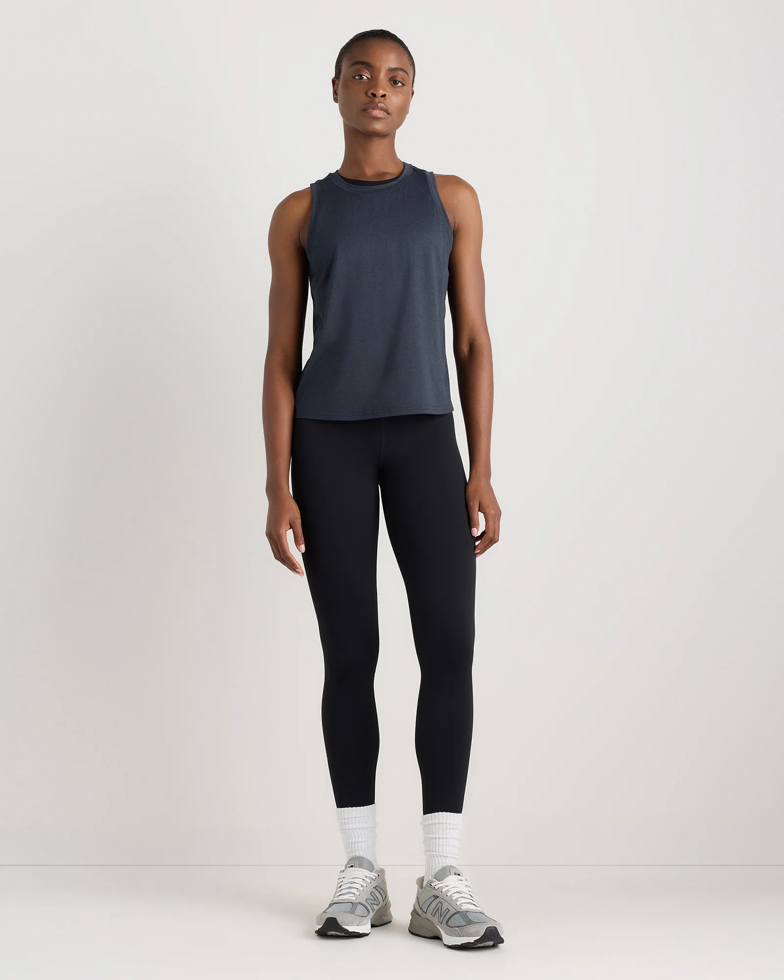 Flowknit Breeze High-Neck Tank - XS / Heather Deep Navy Secondary image