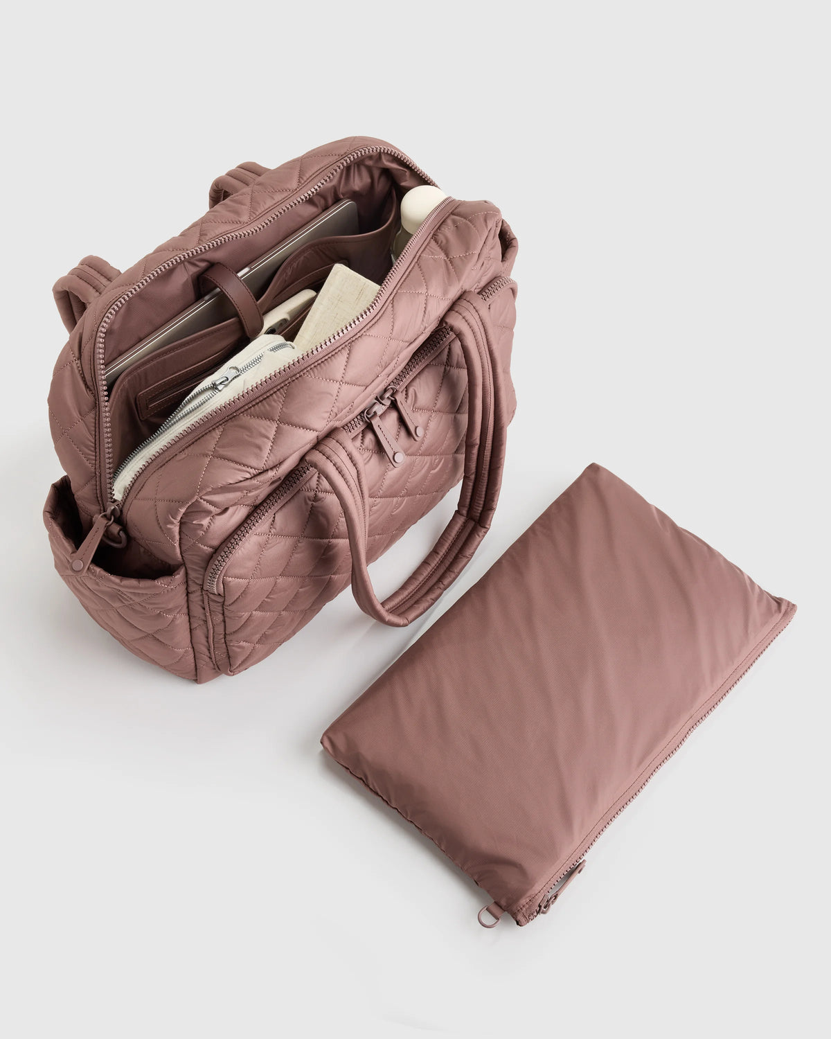 Transit Quilted Duffle Bag - One Size / Taupe Brown