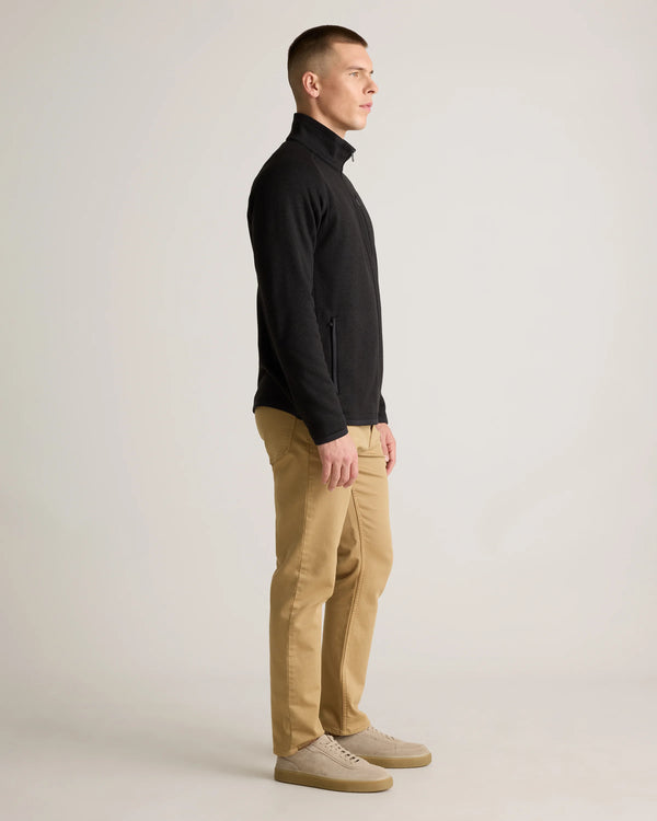 Sweater-Knit Fleece Full-Zip Jacket - XS / Heather Mineral Green