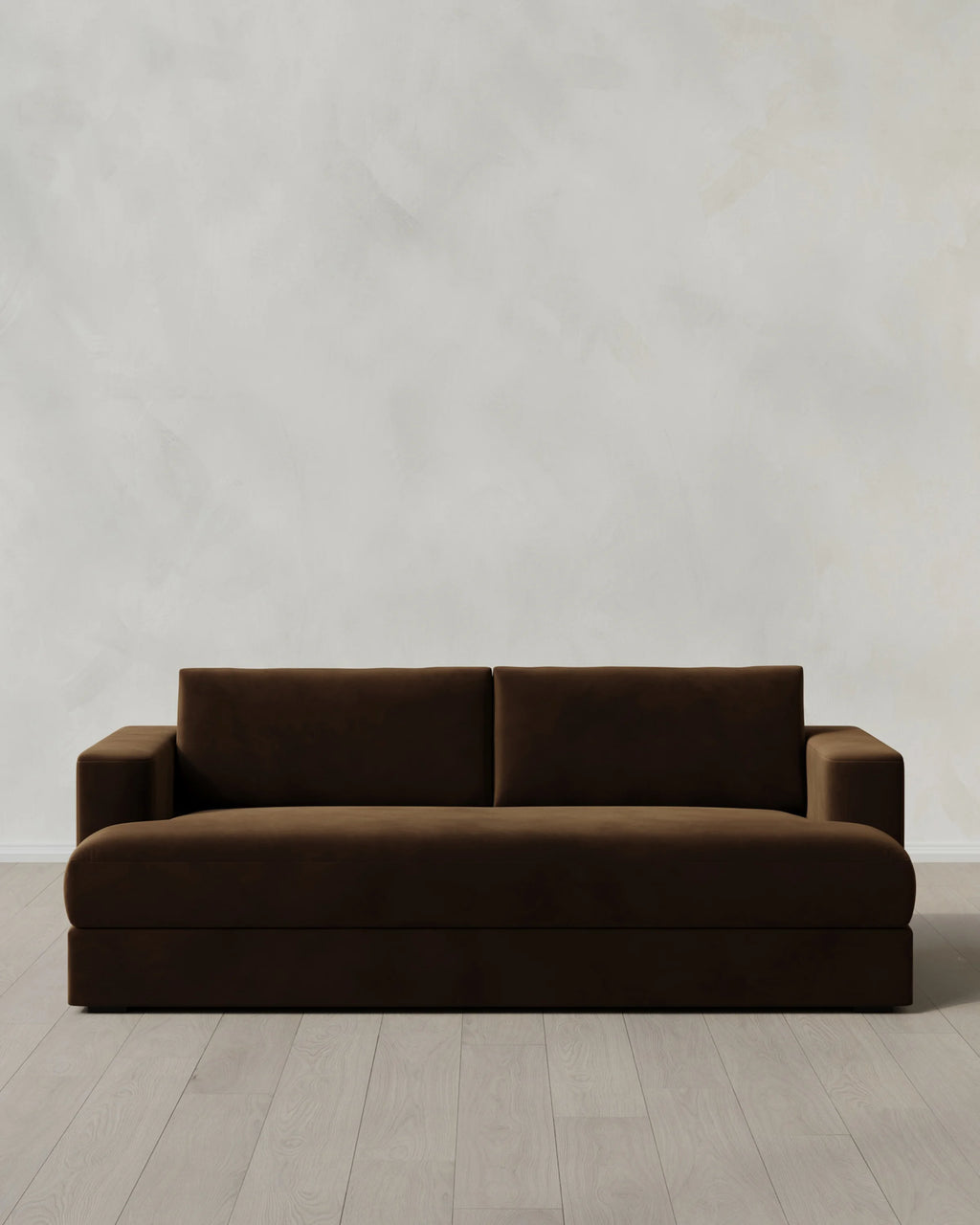 Sierra Curved Arm Sofa in Performance Velvet - 7ft / Sable