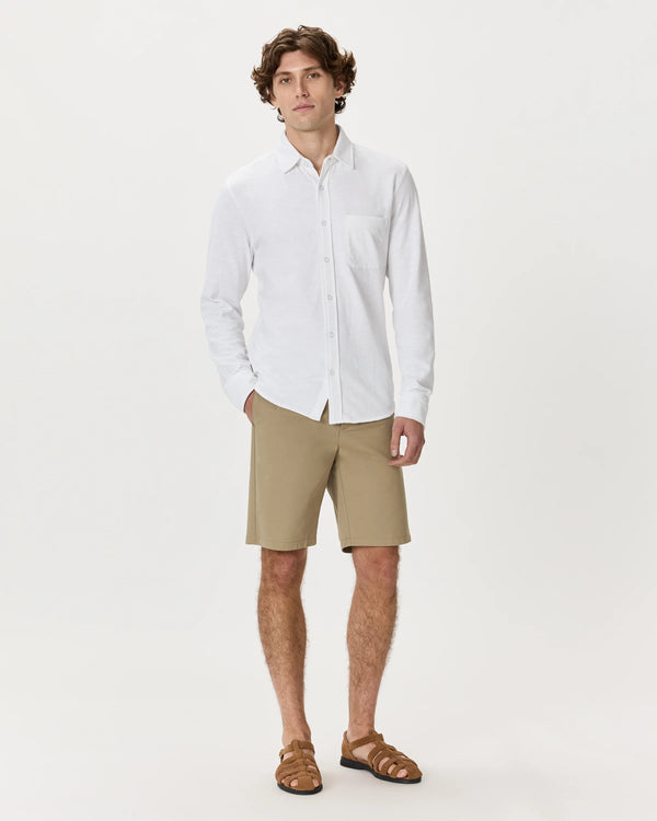 100% Organic Cotton Slub Long Sleeve Button Up Shirt - S / Heather Grey
