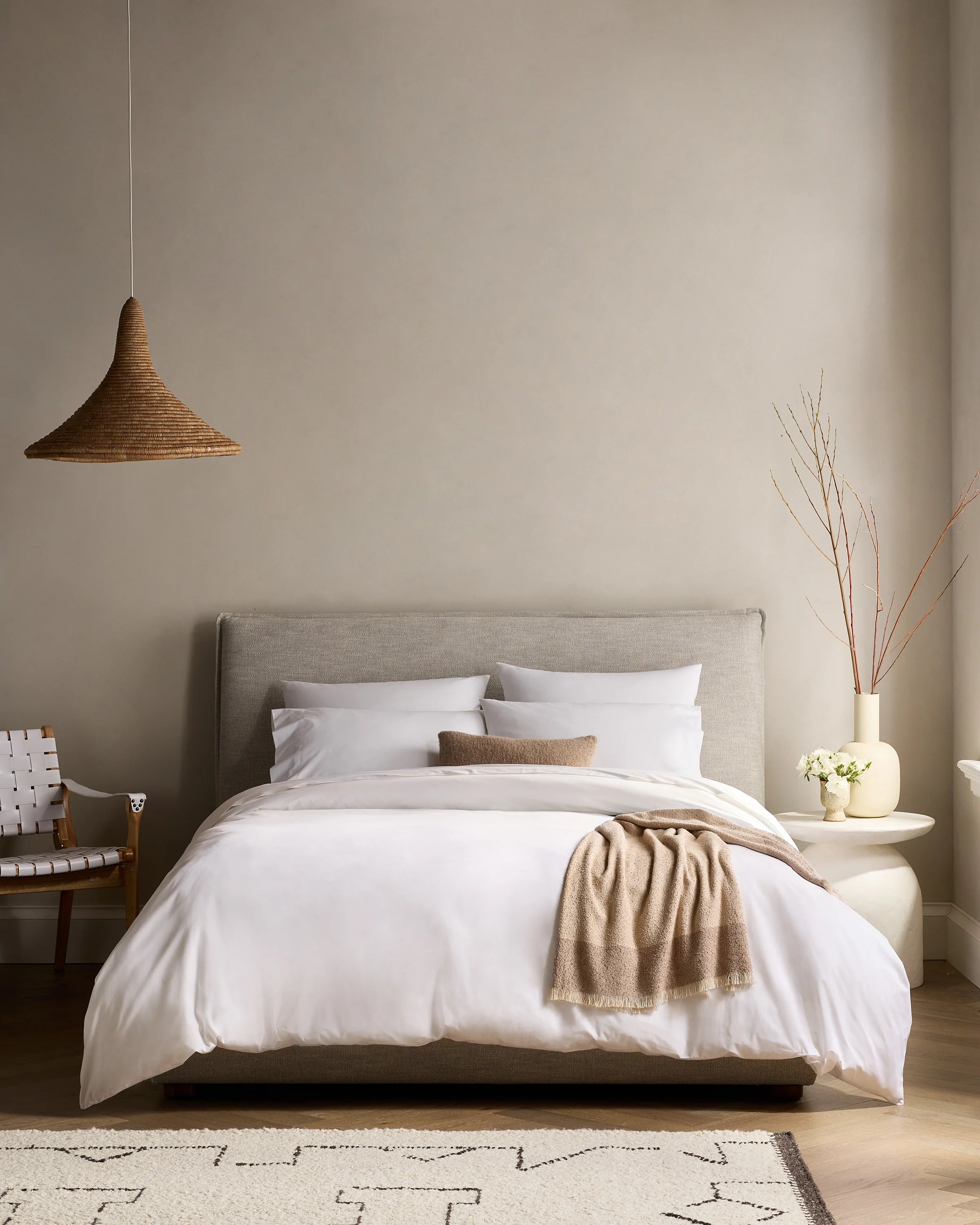 Organic Crisp Percale Deluxe Bedding Bundle - Twin / White Secondary image