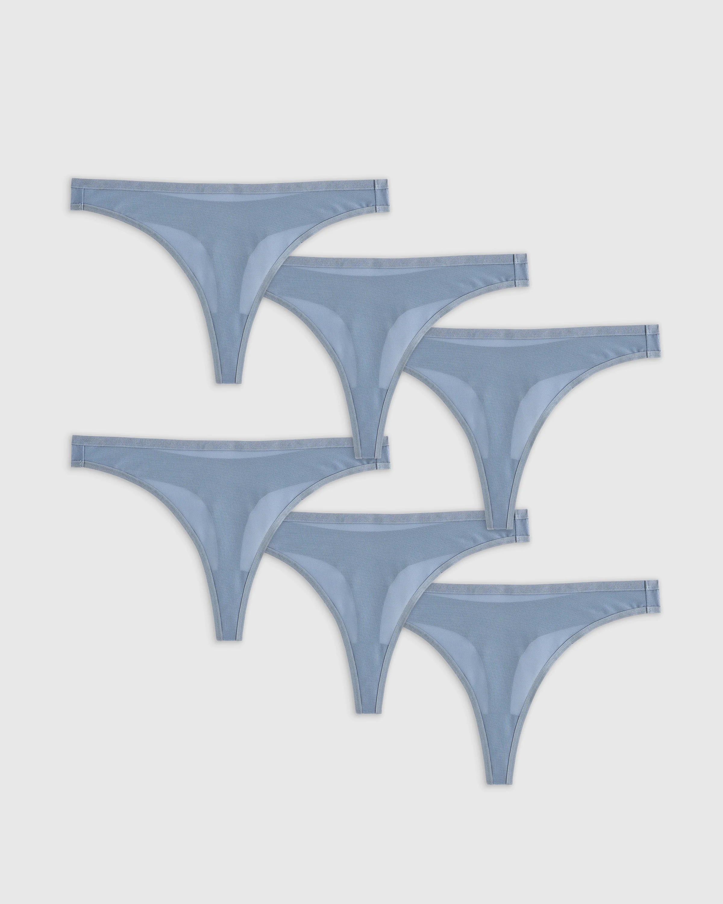 Belgian Mesh Sheer Thong (6-Pack) - XS / Slate Secondary image