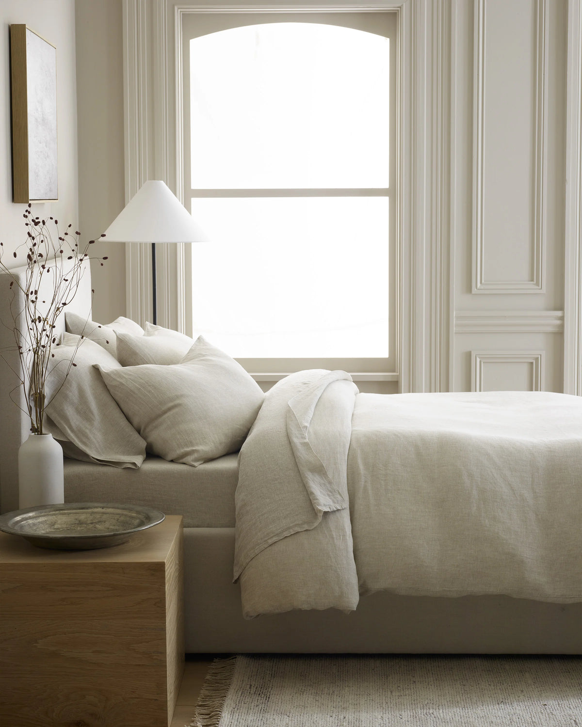 European Linen Chambray Duvet Cover Set - Twin / Natural