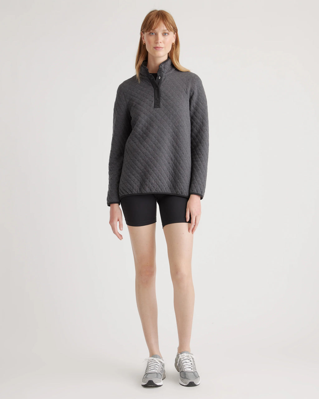 Reversible Quilted Pullover - XS / Charcoal/Grey