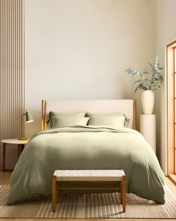 Organic Jersey Duvet Cover Set - Twin / Light Blue