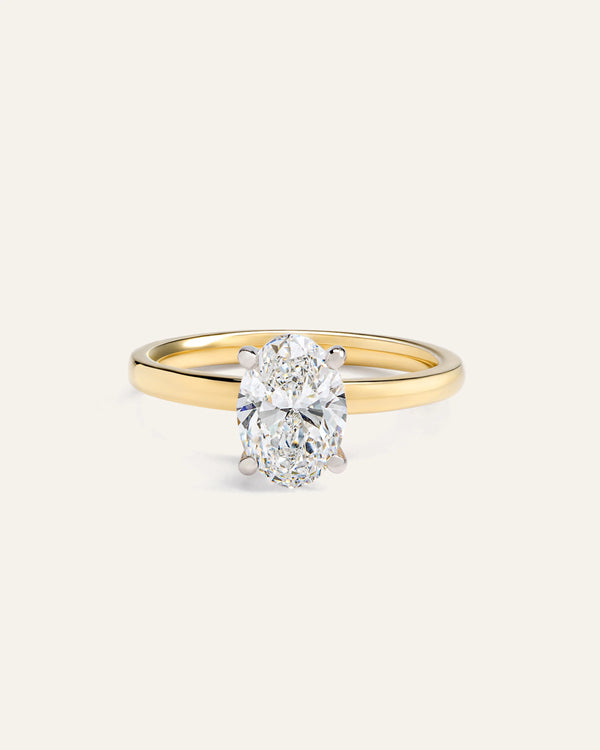 Lab Grown Diamond Oval Comfort Fit Engagement Ring - 1.50ct - 4 / Yellow Gold