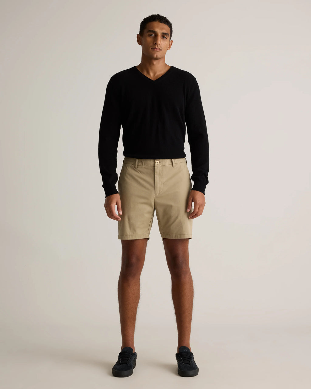Organic Cotton Classic Stretch Chino Shorts - 7" - 30 / Stone