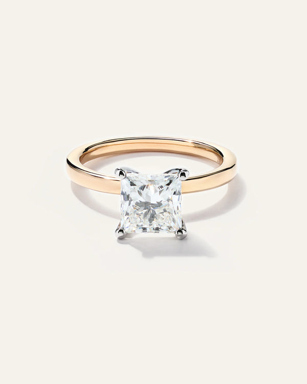 Lab Grown Diamond Princess Comfort Fit Engagement Ring - 2ct - 4 / Yellow Gold