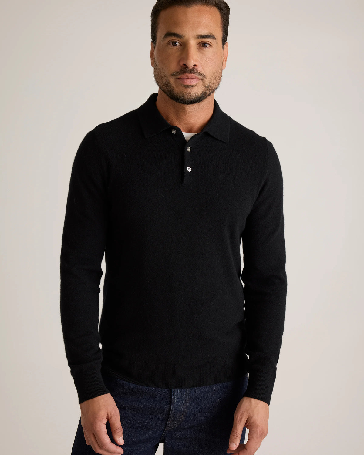 Mongolian Cashmere Polo Sweater - S / True Navy