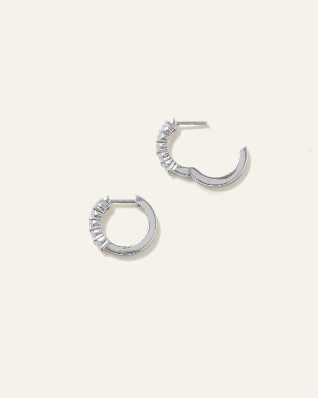 14K Gold Diamond Classic Huggie Hoops - One Size / Yellow Gold