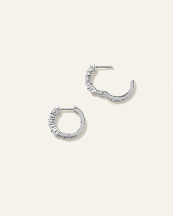 14K Gold Diamond Classic Huggie Hoops - One Size / Yellow Gold