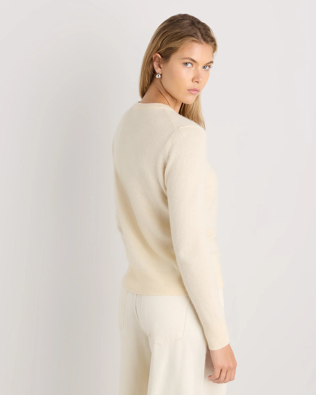 Mongolian Cashmere Crewneck Sweater - XS / Ivory