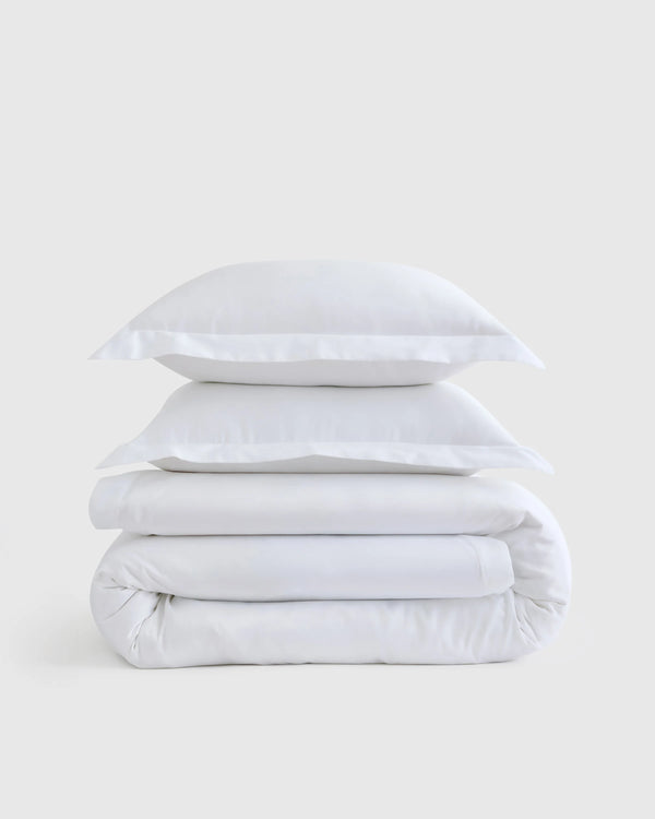 Signature Giza Cotton Sateen Duvet Cover Set - Twin / Sand
