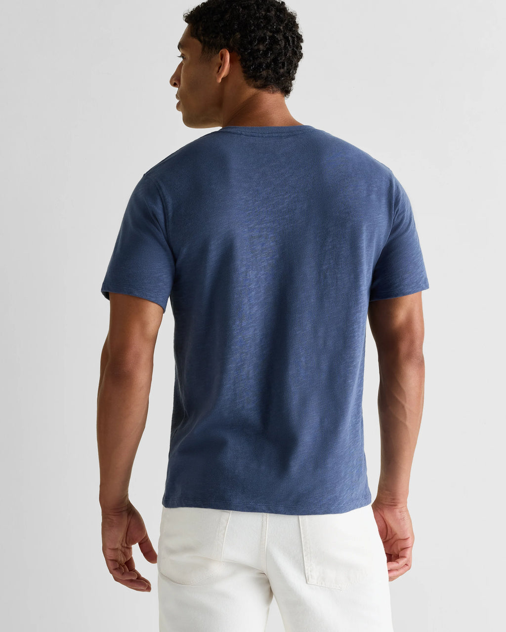 100% Organic Cotton Slub V-Neck Tee - S / Heather Grey