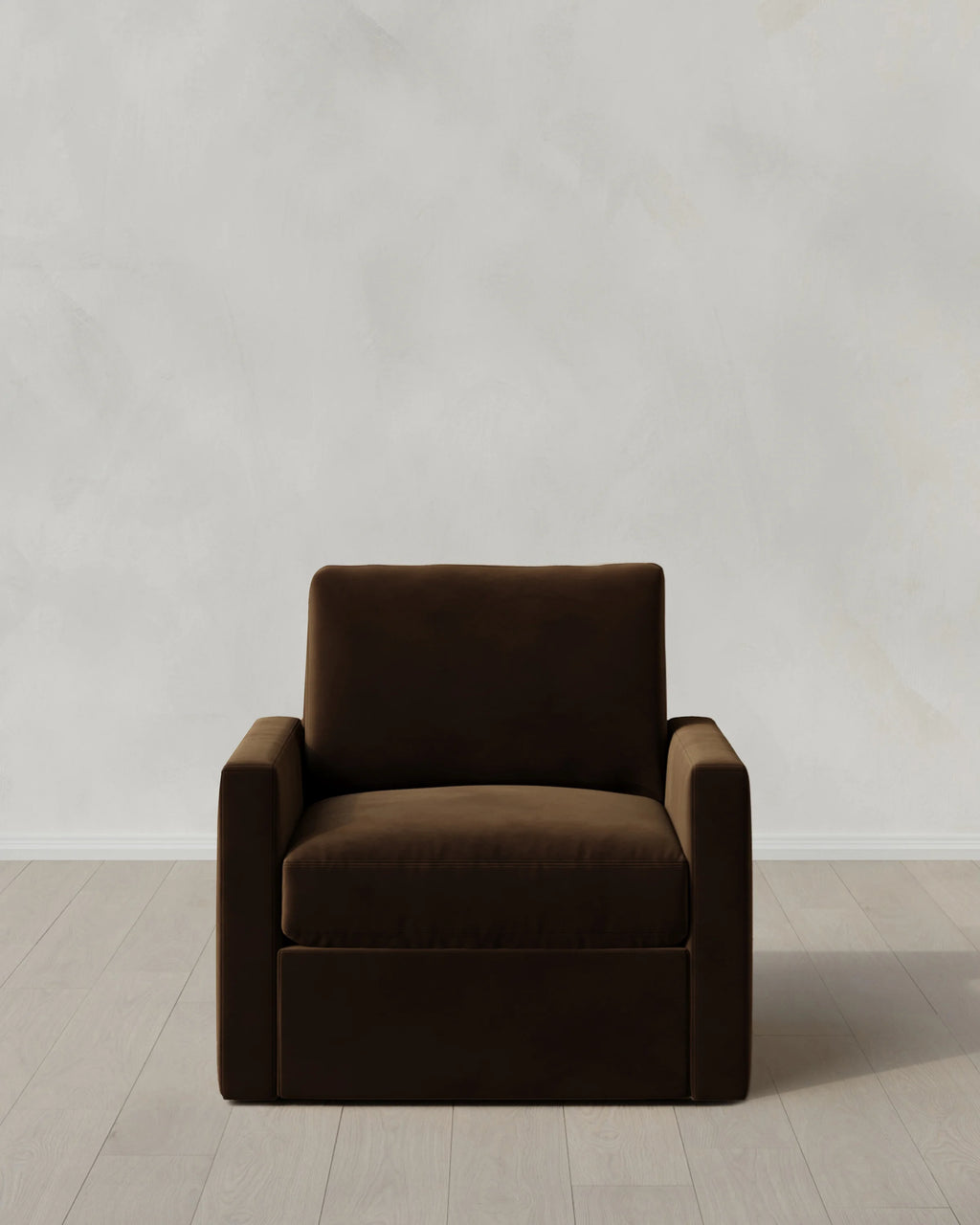 Brennan Swivel Chair in Performance Velvet - 32" / Rust