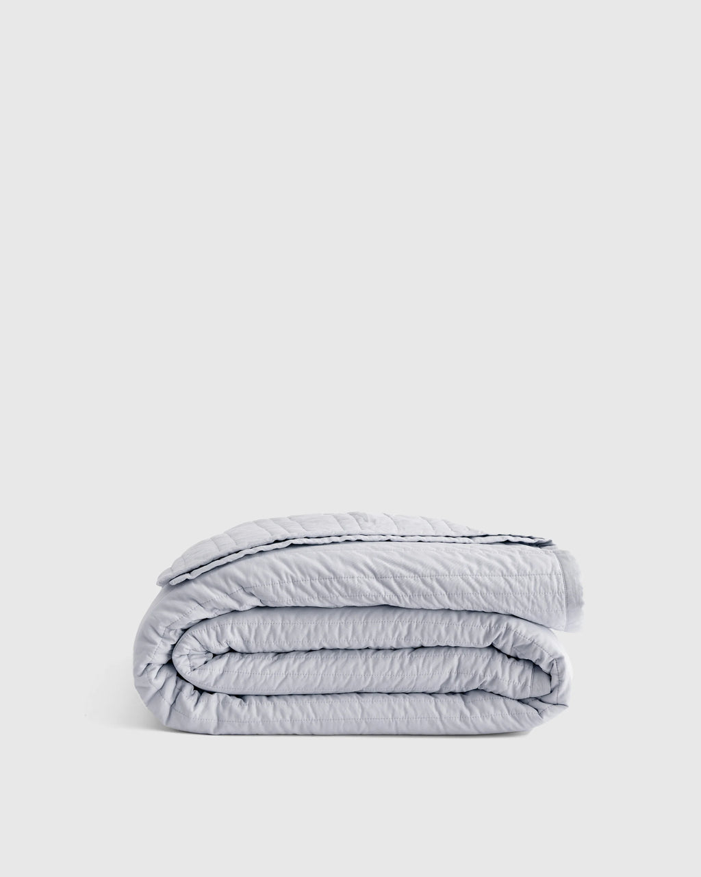 Organic Cotton Stripe Stitch Quilt - Twin / Light Blue