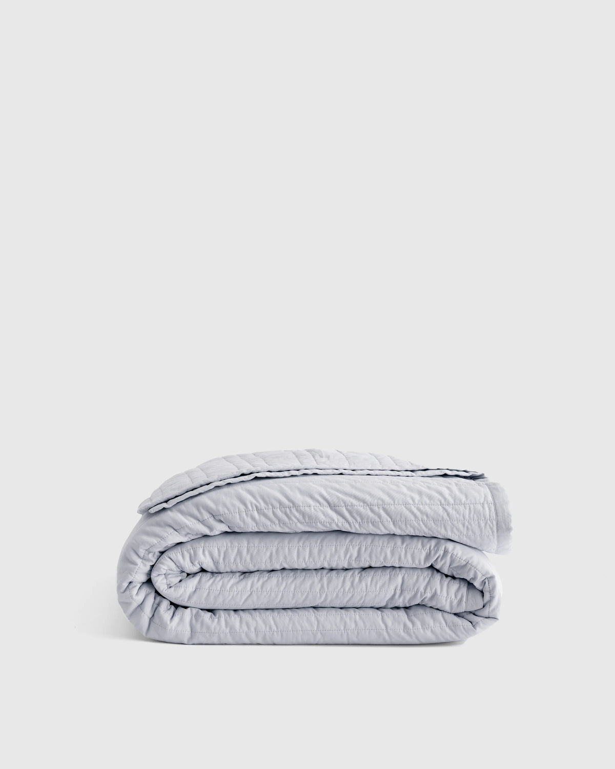 Organic Cotton Stripe Stitch Quilt - Twin / Light Blue Main image