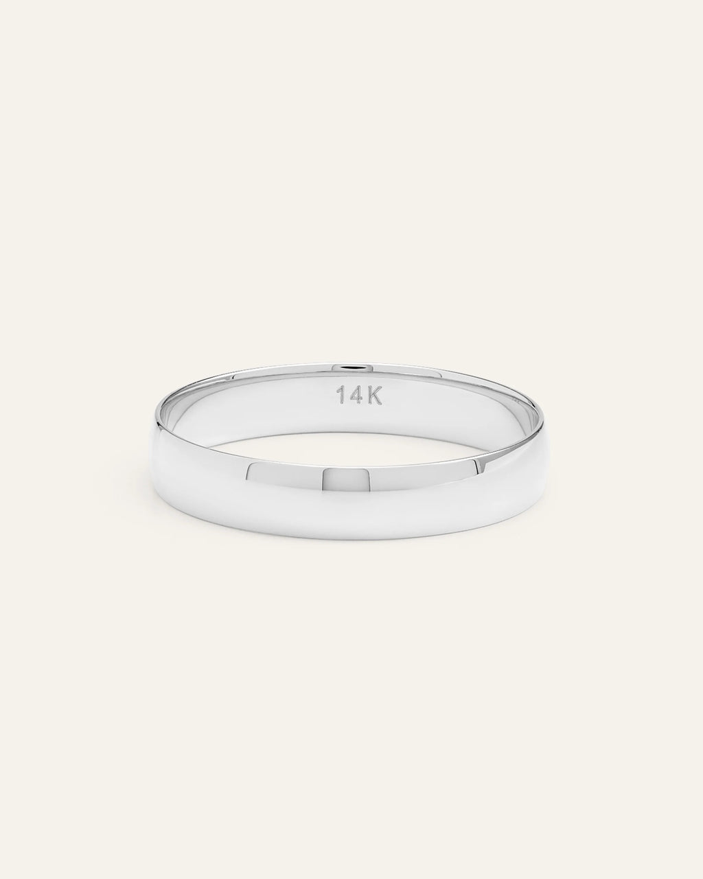 14K Gold Lightweight Round Edge Band - 4 / Yellow Gold