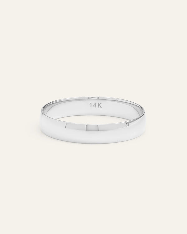 14K Gold Lightweight Round Edge Band - 4 / Yellow Gold