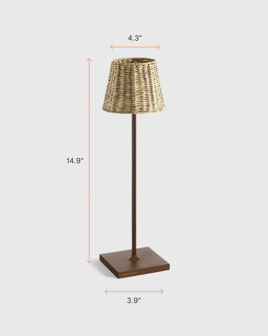 Poldina Pro Rechargeable Table Lamp with Seagrass Shade by Zafferano - Regular / White