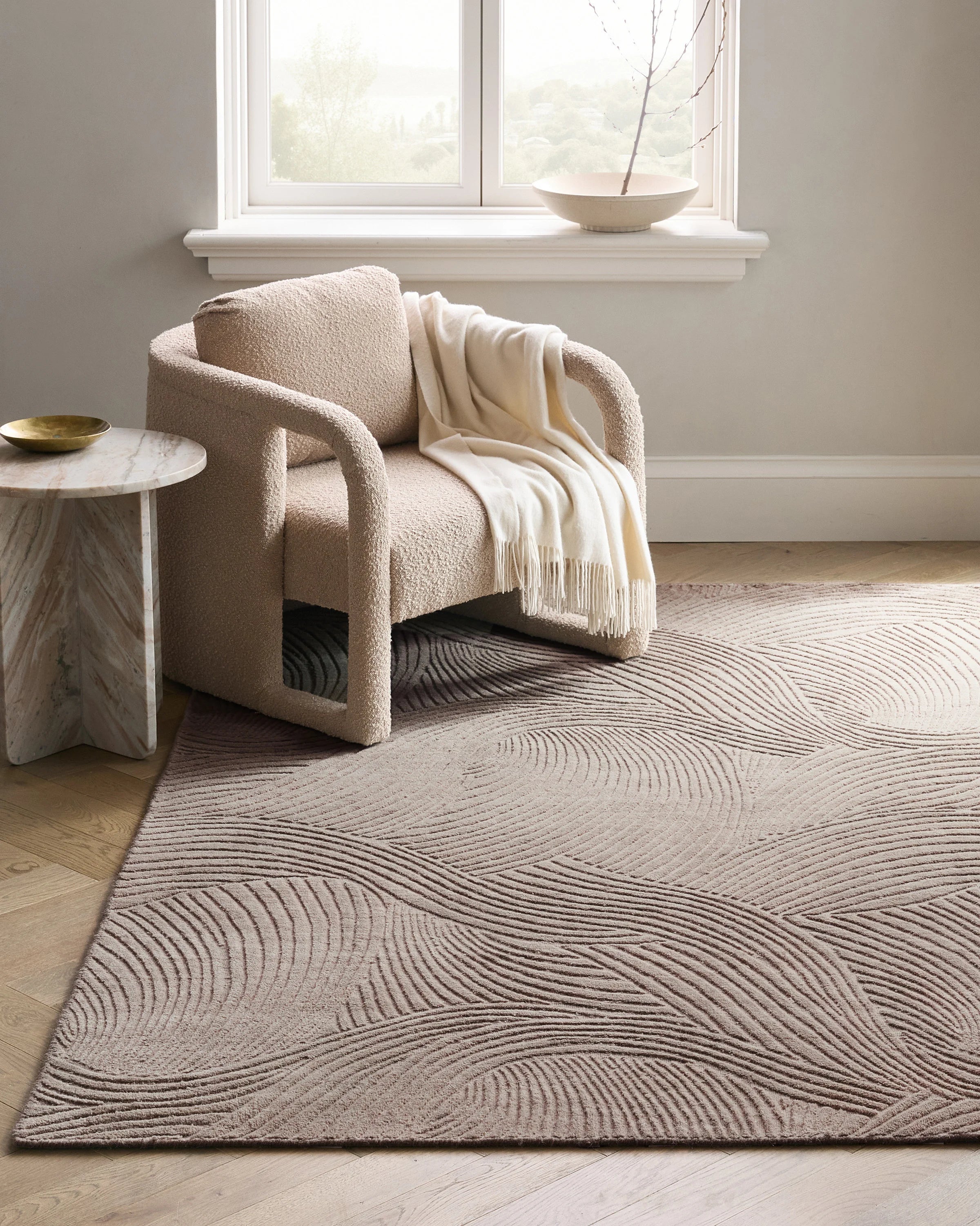 Windsor Hand-Loomed Wool Rug - 5' x 8' / Mushroom Secondary image
