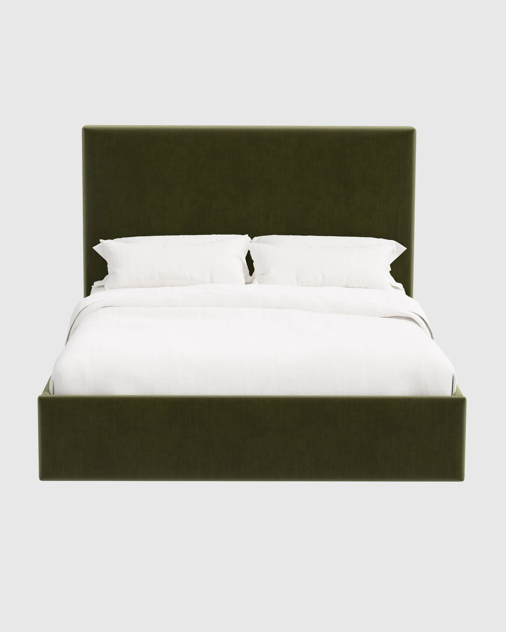 Square Bed in Performance Velvet - Full / Butterscotch