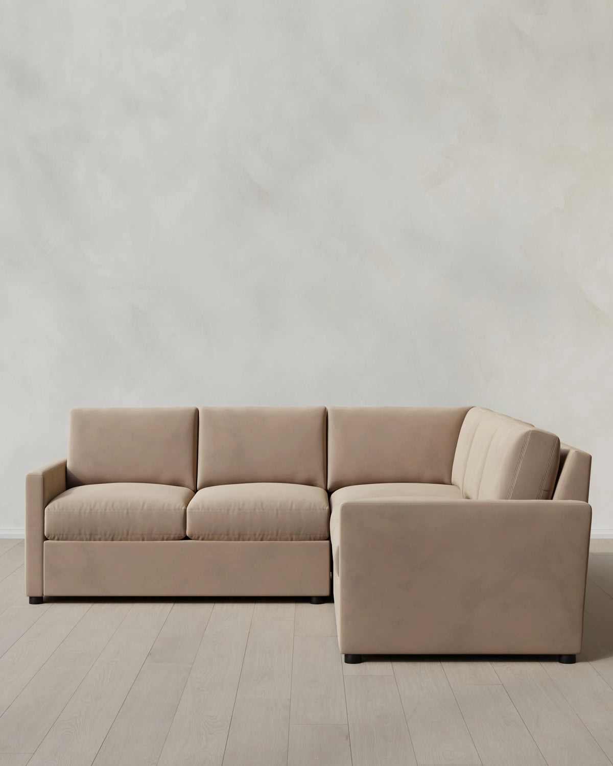 Brennan L Sectional in Performance Velvet - 99x99 / Taupe Main image