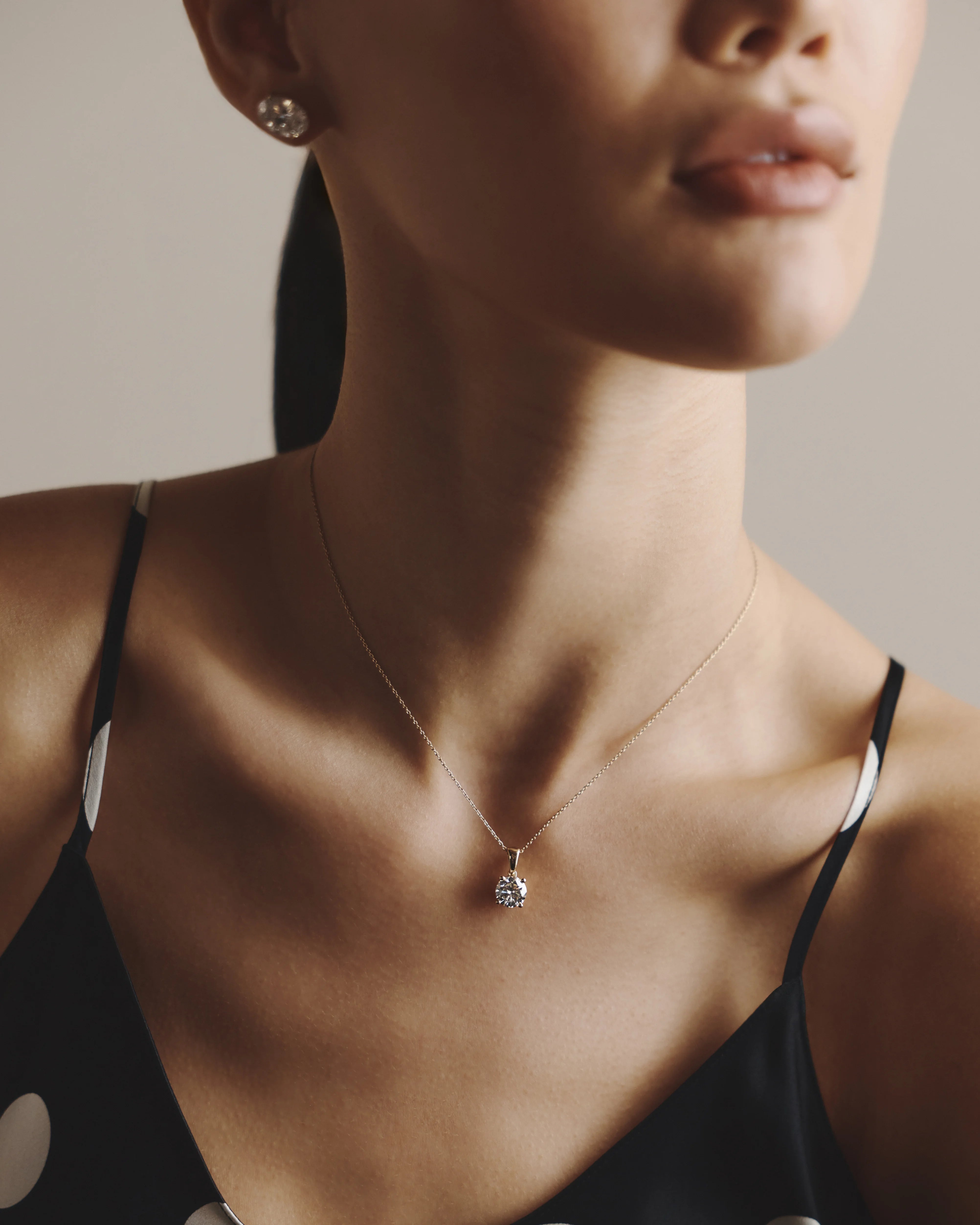 14k Gold Lab Grown Diamond Solitaire Pendant - 1ct - One Size / Yellow Gold Secondary image