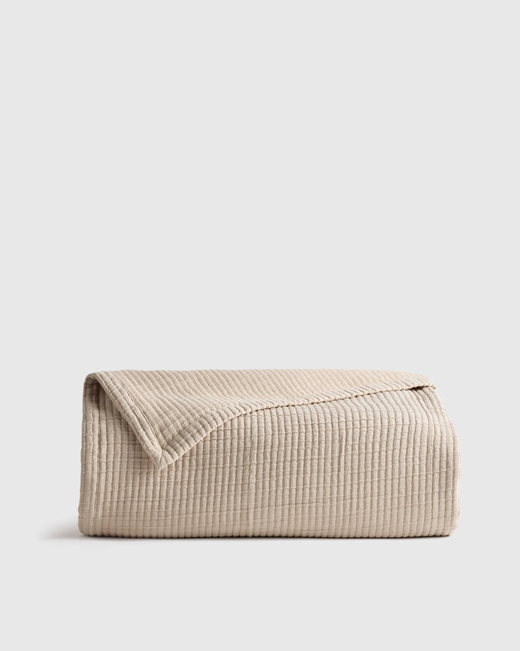Organic Ribbed Cotton Coverlet - Twin / Toffee