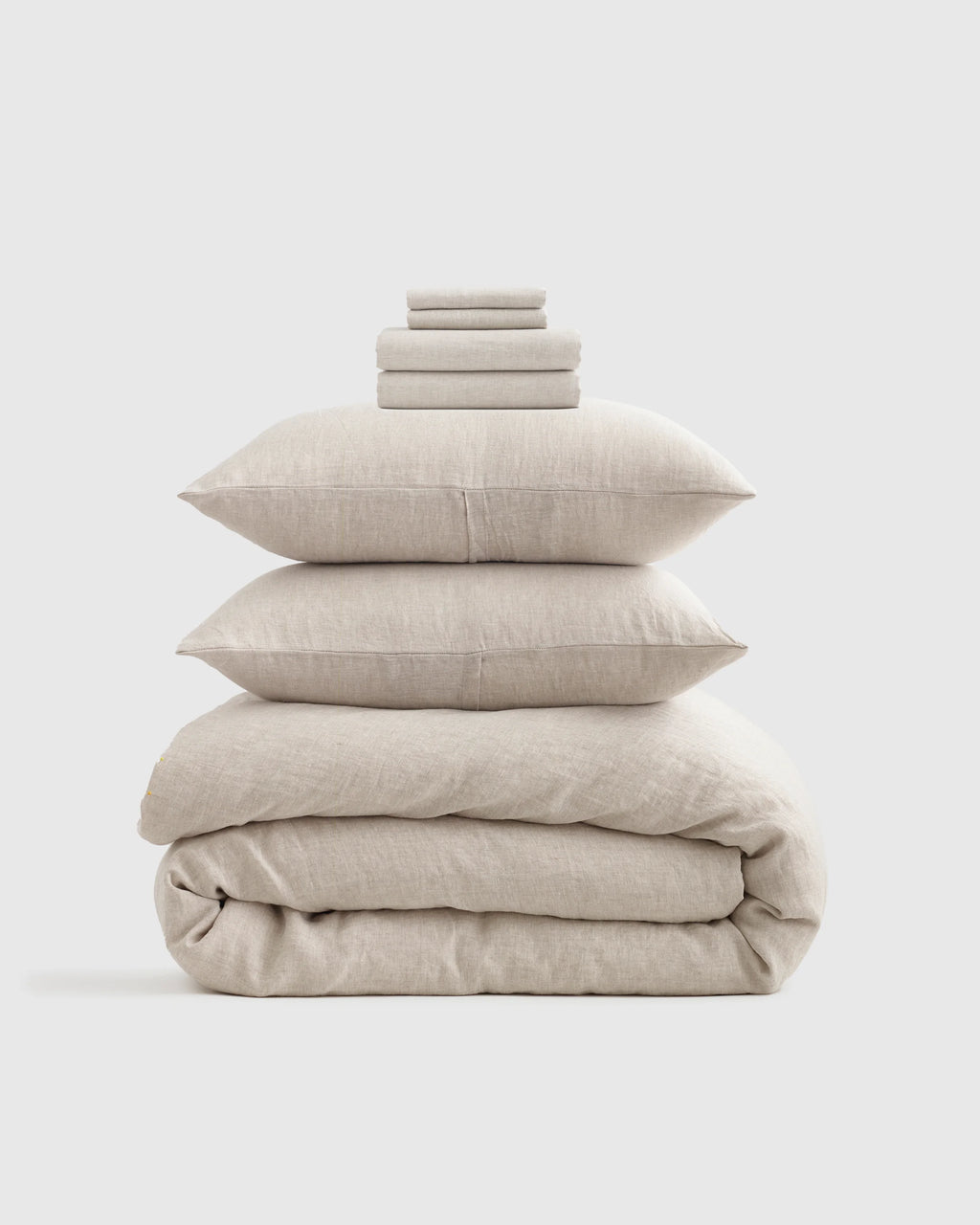 European Linen Chambray Deluxe Bedding Bundle - Twin / Charcoal