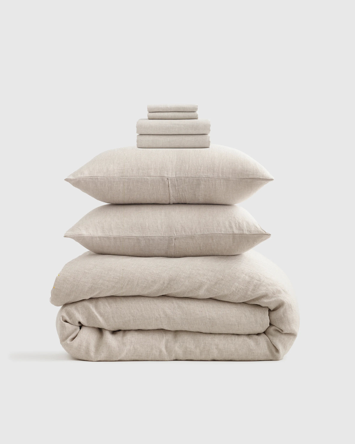 European Linen Chambray Deluxe Bedding Bundle - Twin / Charcoal Main image