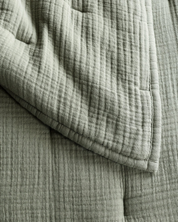 Organic Cotton Gauze Dream Quilt Set - Twin / Dried Sage