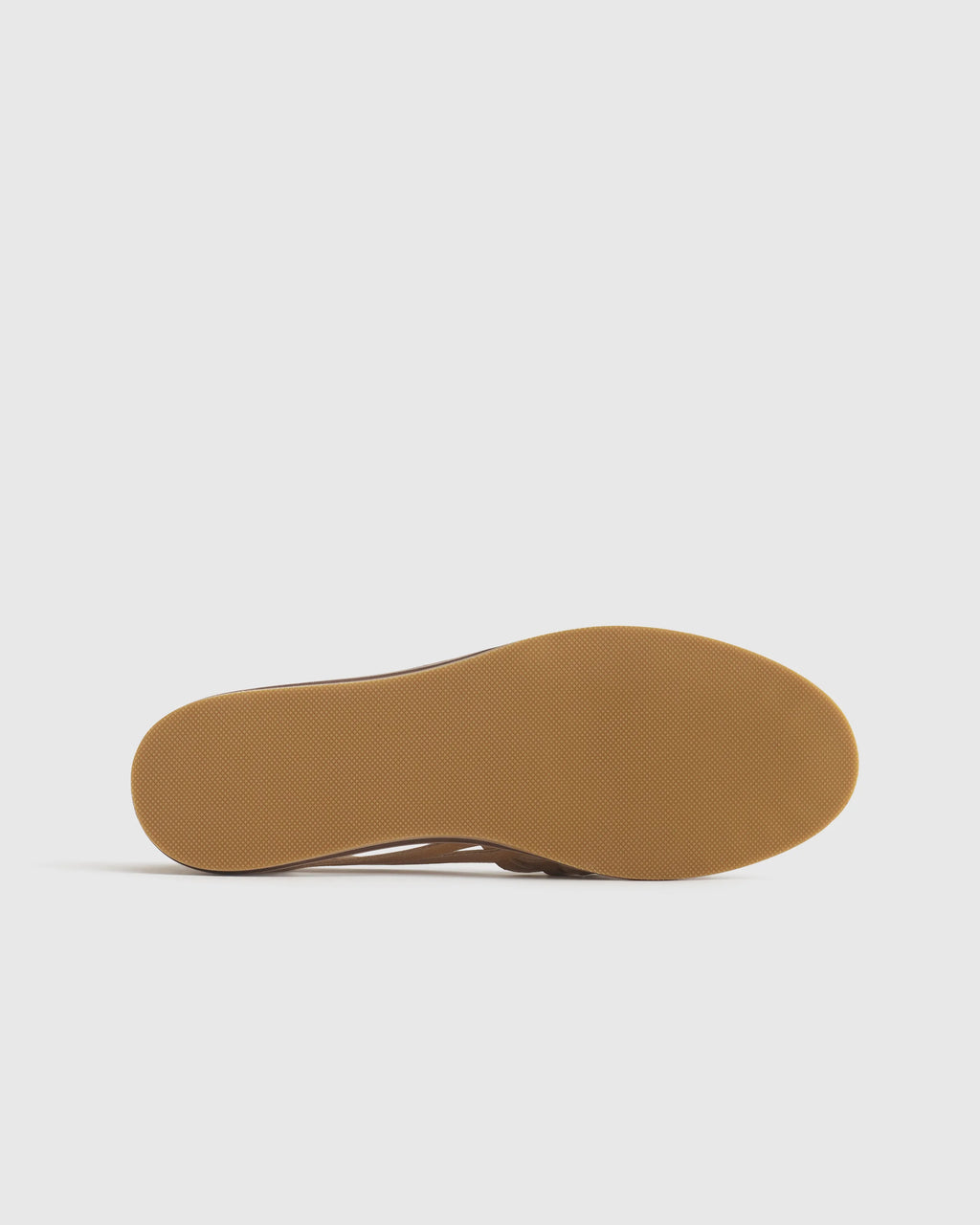 100% Leather Huarache Flat - 5 / Cashew